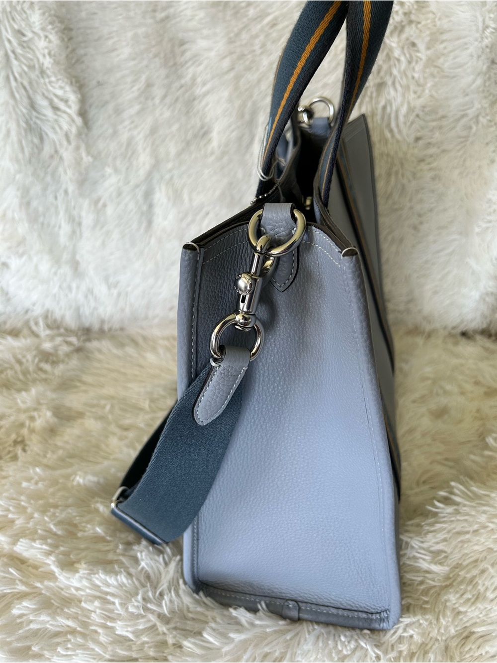Coach Smith Tote Pebbled Leather Satchel with Branded Straps - Picture 4 of 9